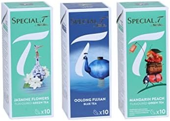 Special.T – Thé de Chine – Oolong Fujian, Jasmine Flowers, Peach & Apricot Dream (3 types de 10 capsules)