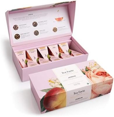 Tea Forté Jardin | Coffret 10 pyramides Assortiment Thés Bio | Thé Vert, Thé blanc, Oolong, Thé Noir et Infusions | Edition Limitée