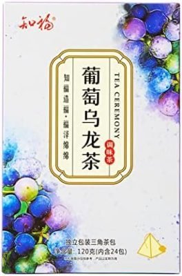 Thé Oolong Aux Raisins (120 G/4, 2 Oz), Saveur Fruitée et Goût Délicat, Couleur Vive, Sachet Triangulaire Individuel, Thé Aux Fleurs de Thé Aux Fruits pour L&rsquo;Alimentation et la Protection Du Foie