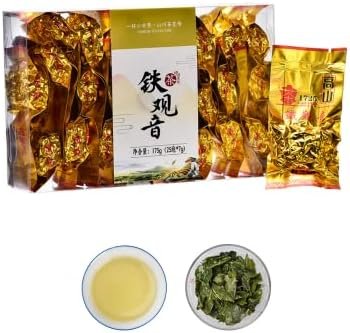 TieGuanYin Thé Oolong Chinois. Infusion de Plantes, Saveur Fruitée et Torréfiée, Feuilles en Vrac de Camellia Sinesis, Origine 100% Pure, 1ère Grade Torréfiée –25 Sachets de 7g–(175g).