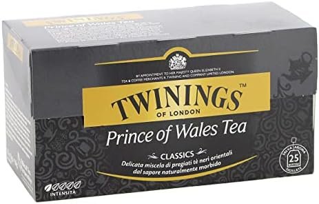 Twinings Prince of Wales – Thé noir en vrac – Thé noir délicat avec le goût fruité du thé Keemum et une touche de thé Oolong fleuri, 50 sachets de thé (2 X 50 g)