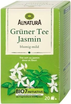 ALNATURA – Sachets de Thé Vert Bio parfumé au Jasmin – 20×1.5g pour une expérience de dégustation raffinée – 30g – Lot De 4 – Vendu Par Lot