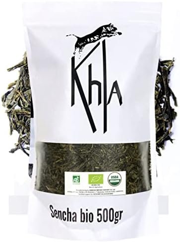 Khla – Thé Vert Sencha Bio – Sachet Vrac 500g – Recharge Boite Métal – Iced Tea – Thé Biologique – Frais & Parfumé – Thé d’Asie Végétal – Origine Chine – Glacé ou Chaud – Tisane & Infusion