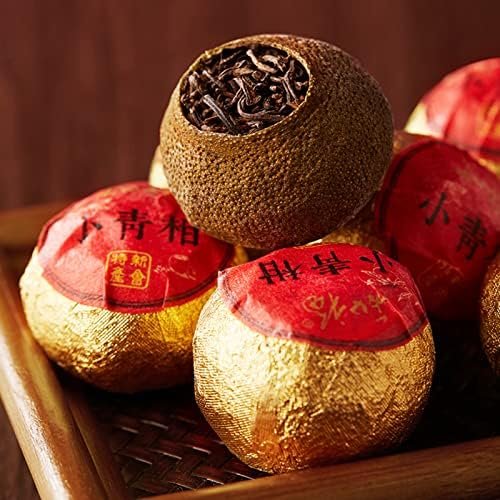 Mini Thé Pu Erh Mûr aux Agrumes 100 G / 3,5 Oz – Thé Pu Erh Mûr à L&rsquo;écorce D&rsquo;orange – Thé Puer Traditionnel Chinois à la Petite Mandarine Verte – Saveur Intense D&rsquo;agrumes, Parfum de Thé Frais