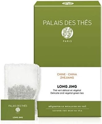 Palais des Thés, LONG JING, Thé vert de Zhejiang – Chine, Parfum végétal et fruité, 20 Sachets Mousselines