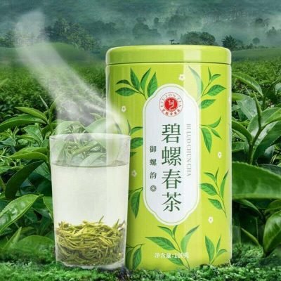 Thé Vert SeEmballage en conserve de thé vert parfumé Biluochun de première classe Top Bi Luo Chun Théncha en Vrac Naturel Bio 50-500g Thé Sencha Premium Sain (250g)