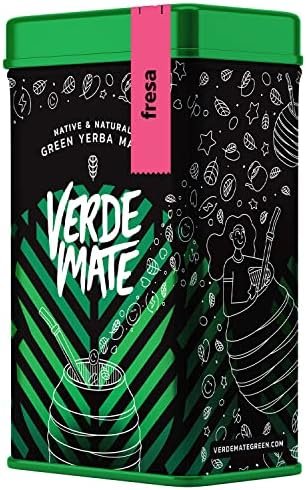 Verde Mate Green Fresa 0,5 kg | Yerbera | Boîte en métal avec distributeur | Maté à la fraise | Parfum fruité | Caféine naturelle | Séché à l’air | Thé du Brésil | 500 g Verde Mate Green Fresa 0,5 kg | Yerbera | Boîte en métal avec distributeur | Maté à la fraise | Parfum fruité | Caféine naturelle | Séché à l’air | Thé du Brésil | 500 g
