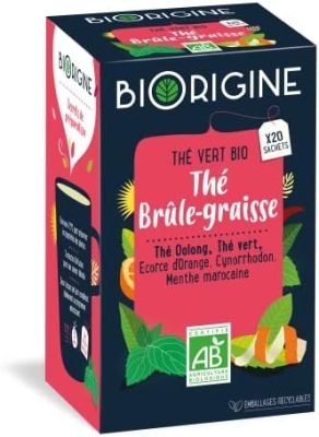 BiOrigine – Thé Brûle-graisse – Thé vert & Thé Oolong- Ingrédients d&rsquo;origine naturelle – 20 sachets