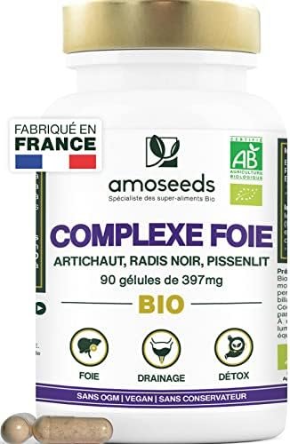 Complexe Foie Bio | Détox du foie et Draineur puissant | Artichaut, Radis Noir, Pissenlit | 90 Gélules Vegan | Qualité Supérieure, Fabriqué en France Complexe Foie Bio | Détox du foie et Draineur puissant | Artichaut, Radis Noir, Pissenlit | 90 Gélules Vegan | Qualité Supérieure, Fabriqué en France