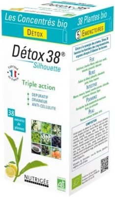 DÉTOX 38 BIO • 38 Plantes • Triple Action : DÉPURATIF – DRAINEUR – ANTI-CELLULITE • BOISSON CONCENTRÉE BIO • 300 ml • Fabriqué en France • Nutrigée