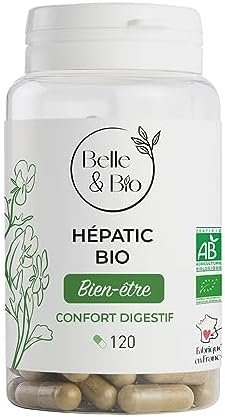 DÉTOX DU FOIE & CONFORT INTESTINAL – HEPATIC BIO – Radis Noir, Pissenlit, Artichaut Bio certifiés Ecocert – 120 gélules – Cure 1 mois – Complément Alimentaire BELLE&BIO – Fabriqué en France DÉTOX DU FOIE & CONFORT INTESTINAL – HEPATIC BIO – Radis Noir, Pissenlit, Artichaut Bio certifiés Ecocert – 120 gélules – Cure 1 mois – Complément Alimentaire BELLE&BIO – Fabriqué en France