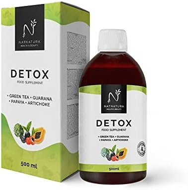 DETOX MINCEUR. Puissant amincissant et diurétique naturel DETOX CLEANSER naturel au goût des fruits rouges 500 ml NATURE HEALTH & BEAUTY. 100% végétalien et sans gluten.