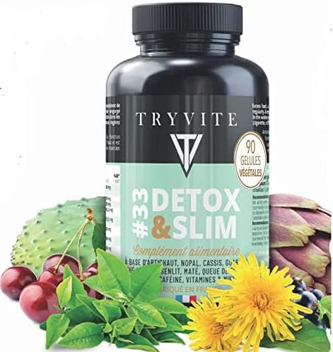 Detox Minceur Puissant et Rapide | Coupe Faim | Detox Foie | Aide à la Perte de Poids Rapide et Efficace et à Maigrir Rapidement Efficacement | TRYVITE DETOX&SLIM