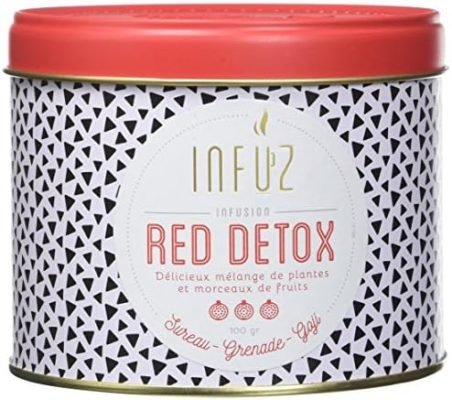 Infuz – Red Détox – Infusion en Vrac – Grenade Goji & Sureau – Favorise L&rsquo;Élimination des Toxines – Ingrédients d&rsquo;Origine Naturelle – 100G