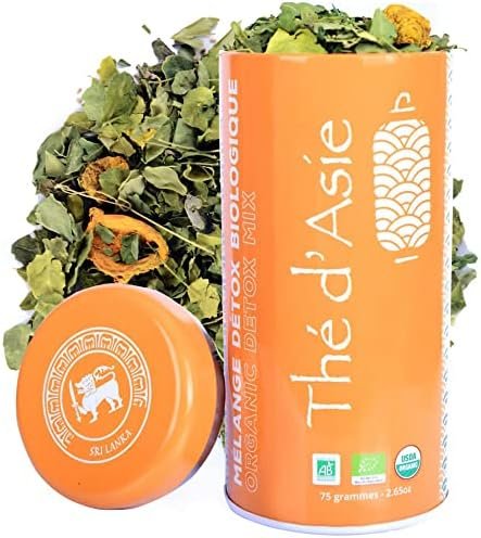 Khla – Tisane Detox Bio – Infusion Thé Détox Mix Bio – Boite Métal Vrac 75 g – Cocktail Végétal Détoxifiant Biologique – Moringa, Curcuma & Gingembre – Origine Sri Lanka – Naturel