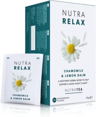 NutraRelax – Thé à la camomille | Thé calmant | Thé contre l&rsquo;anxiété – 20 Sachets de thé enveloppés – par NutraTea – Tisane