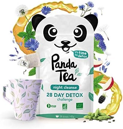 Panda Tea – Night Cleanse – Thé & infusions detox certifié bio – 28 sachets – anti-ballonnements et ventre plat Panda Tea – Night Cleanse – Thé & infusions detox certifié bio – 28 sachets – anti-ballonnements et ventre plat