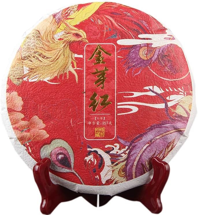 Thé DianHong Premium DaJin Ya Parfum de miel Yunnan 357g Fengqing Pu’er Thé mûr Thé de l’arbre ancien Gâteau de thé au parfum fort 滇红茶大金芽蜜香金芽红云南凤庆古树茶 Thé DianHong Premium DaJin Ya Parfum de miel Yunnan 357g Fengqing Pu’er Thé mûr Thé de l’arbre ancien Gâteau de thé au parfum fort 滇红茶大金芽蜜香金芽红云南凤庆古树茶