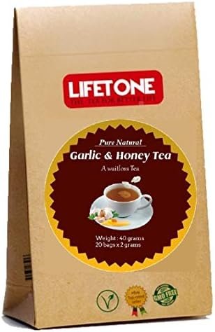 lifetone the tea for better life, Thé à la lime et au miel à l&rsquo;ail | Délicieux booster d&rsquo;immunité | 20 sachets de thé | Thé Détox